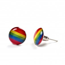 Colourful Rainbow Stainless Steel Unisex Stud Earrings