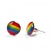 Colourful Rainbow Stainless Steel Unisex Stud Earrings