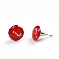 Red Question Mark ? Stainless Steel Unisex Stud Earrings