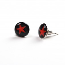 Red Star Stainless Steel Unisex Stud Earrings