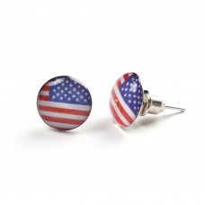 USA Flag Stainless Steel Unisex Stud Earrings